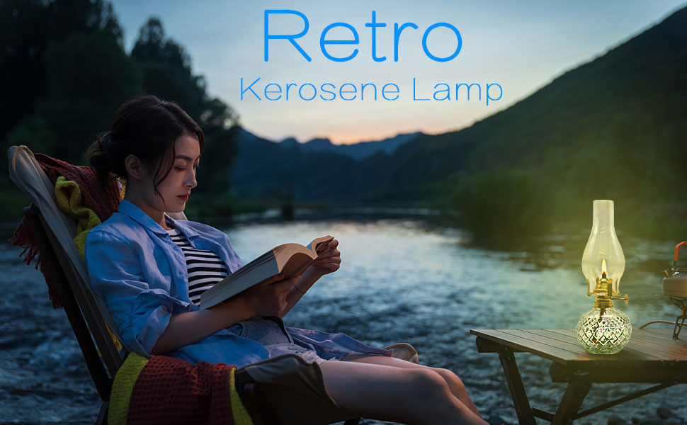 LPMHTEQ 2 Pieces Chamber Oil Lamp for Indoor Use Large