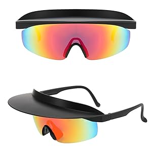 Visor Sunglasses Black Red Film