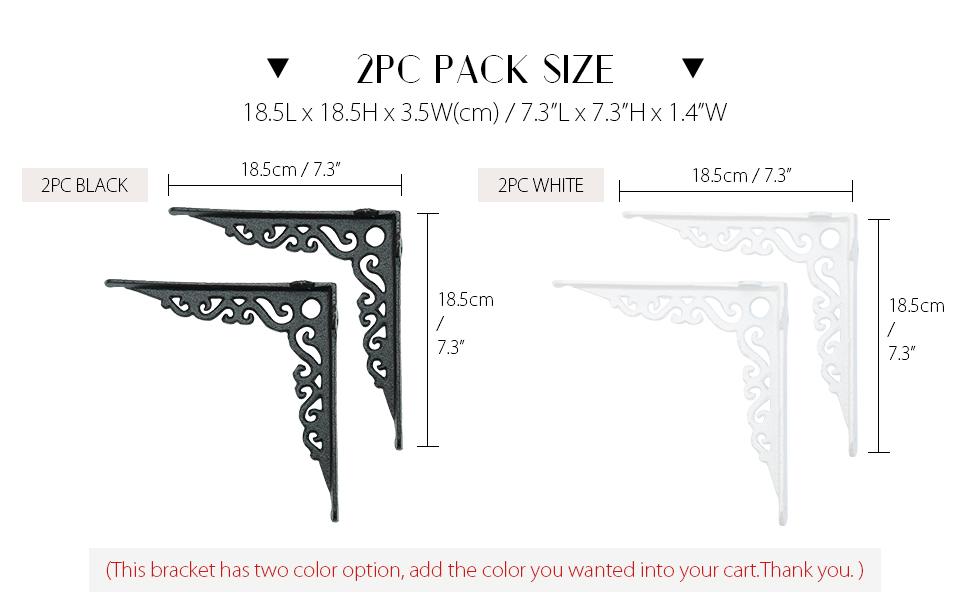 Sungmor Cast Iron Heavy Duty Shelf Brackets Rustproof