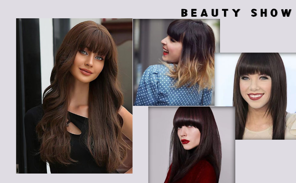 REDMENCO Clip in Bangs Hair Extensions Dyeable, 100 Real