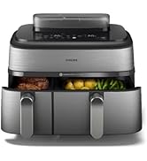 Philips Air Fryer 5000 Series Dual Basket with Steam – 9L Capacity, RapidAir Plus Technology for ...