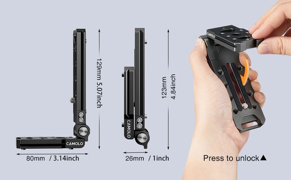 Foldable vertical camera mount
