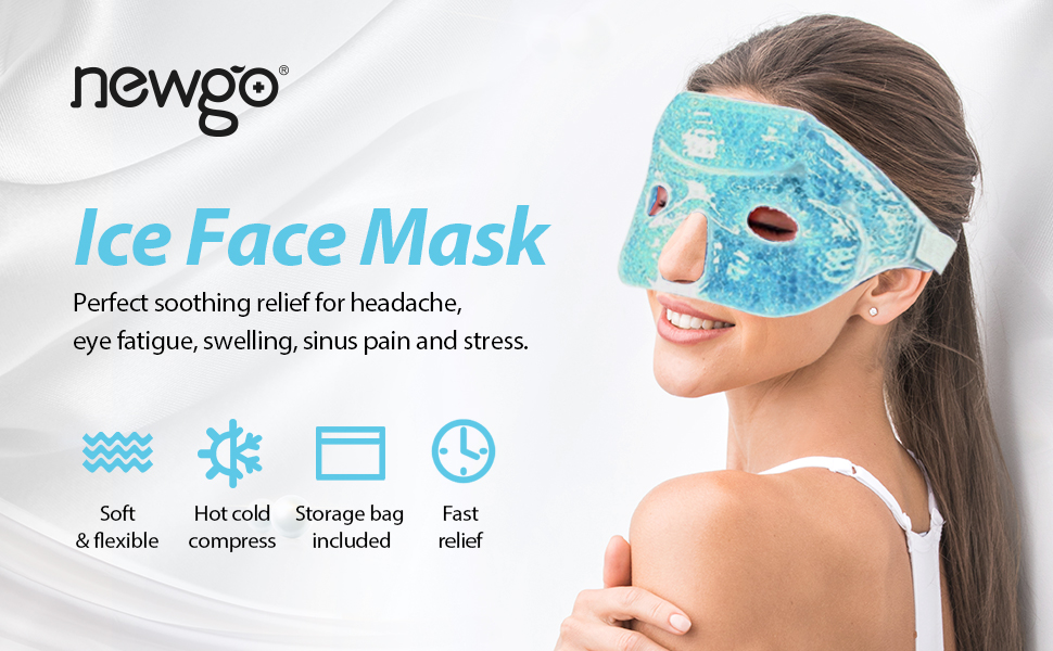 NEWGO®Ice Face Eye Mask for Woman Man, Hot or Cold Gel