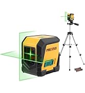 PREXISO Self-Leveling Green Laser Level with Tripod, 65Ft Cross Line Laser Tool for Home Renovati...