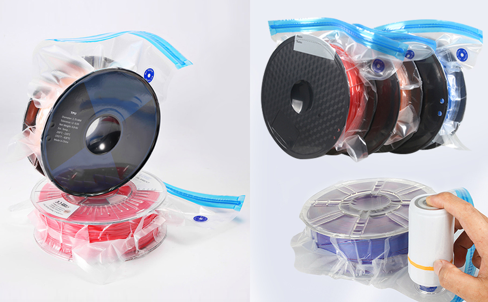 50PCS Filament Storage Bags Kit with Electric Pump and Hand Pump, 3D Printer Filament Storage Bags Vacuum Sealed Kit Designed for 3D Filament Storage and Keep Filament Dry (11.8 x 13.4 in) 15 1