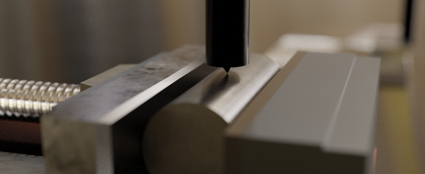 Set up the workpiece and transfer punch on a drill press