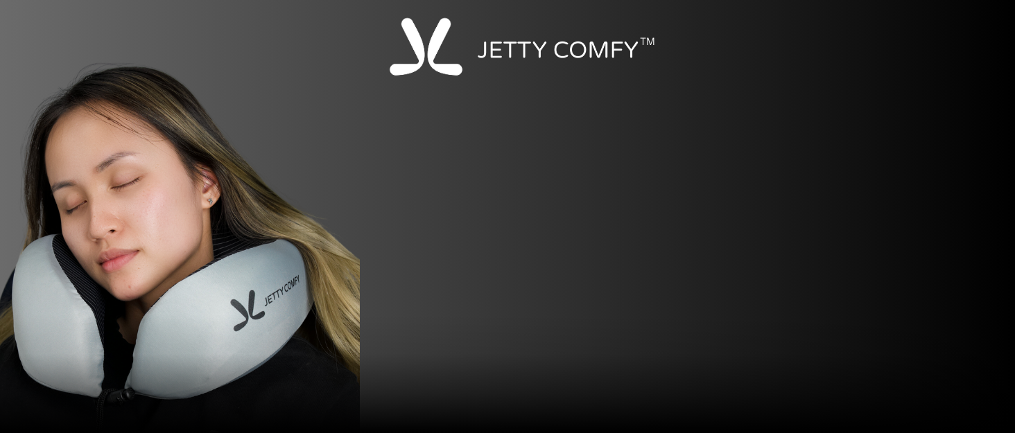 JETTY COMFY QUALITY MEMORY FOAM NECK PILLOW HOOD FACE MASK TRAVEL AIRPLANE BUS OFFICE PUBLIC