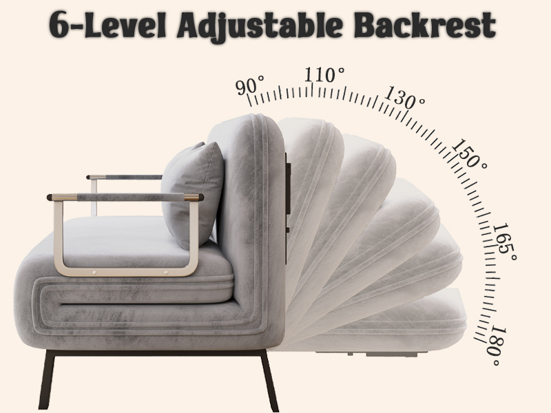 YiMiYom 3 in 1 Convertible Sofa Bed, Folding Loveseat