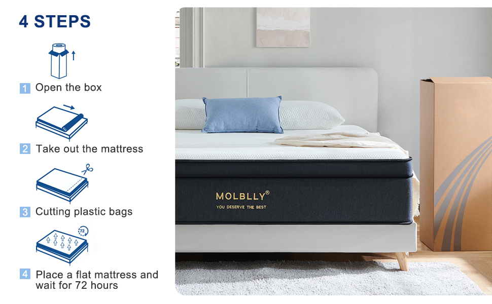 Molblly Double Mattress,8.7 Inch Medium Firm Spring Mattress for