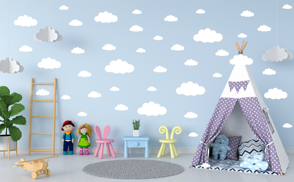 White Clouds Wal Stickers