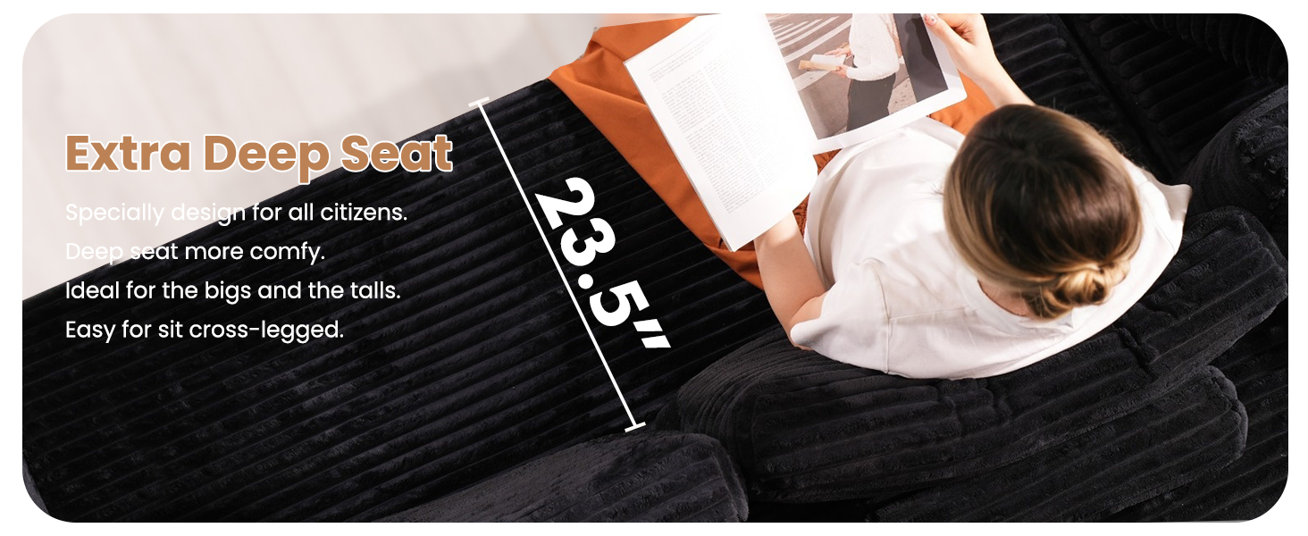 Oversized extra deep seat Sectional sofa couch for living room 