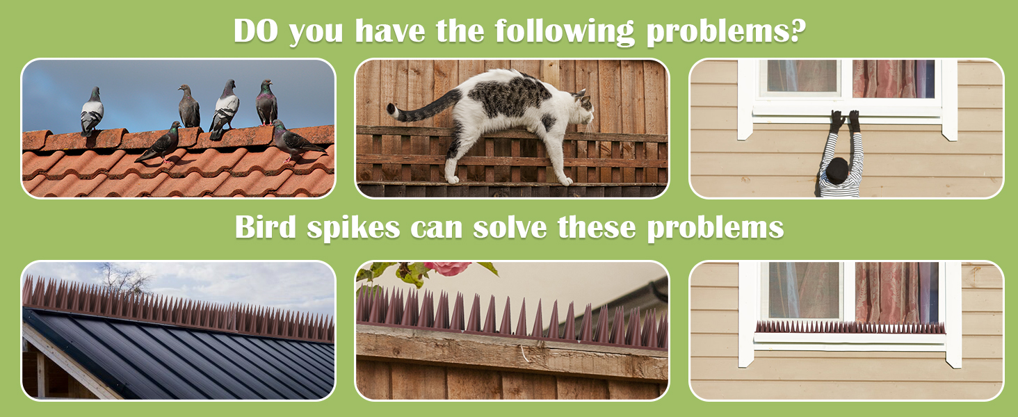 CIIC Bird Spikes, 20 Pack Bird Pigeon Squirrel Raccoon Cat