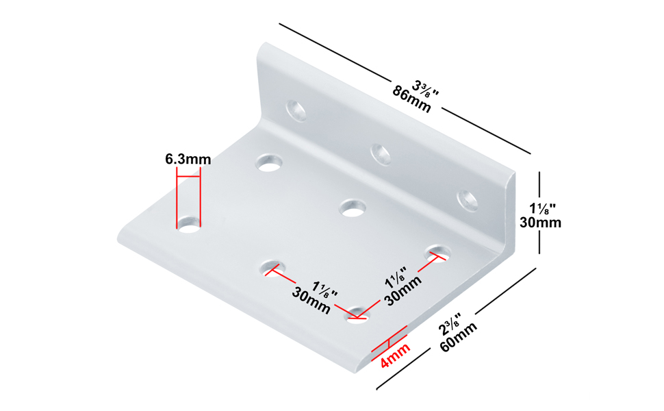 6 Pcs 9 Holes Inside Corner Bracket Connect Fastener for