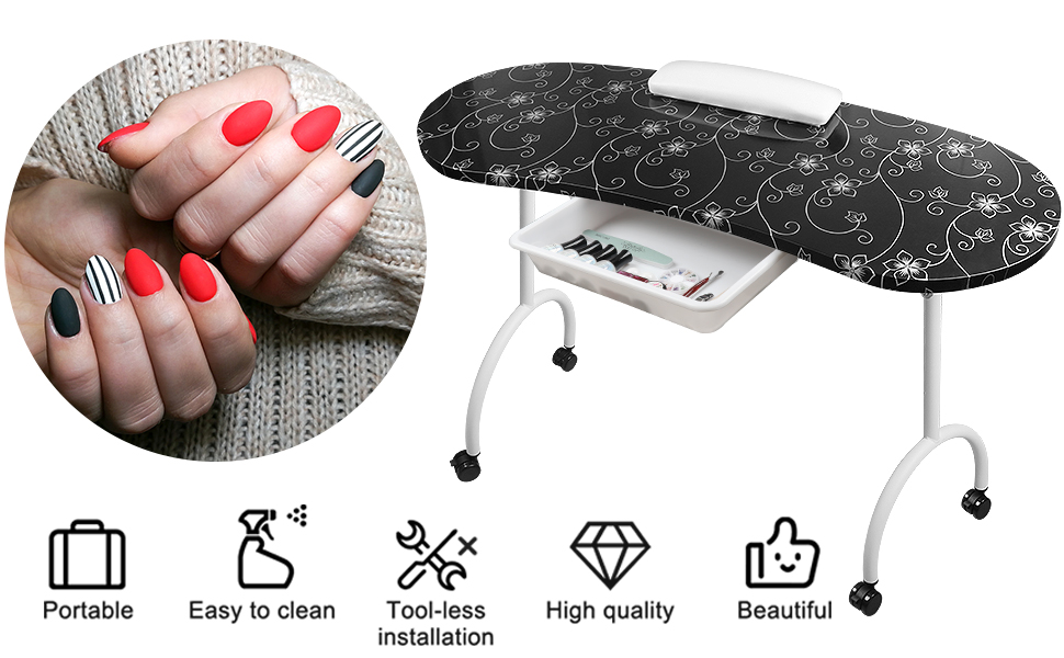 Manicure Nail Table for Nail TechPortable nails table