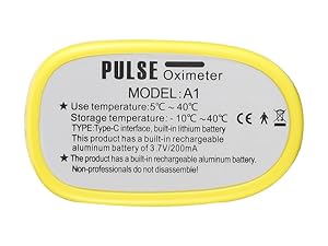 Yellow child kids pulse oximeter monitoring detector checker