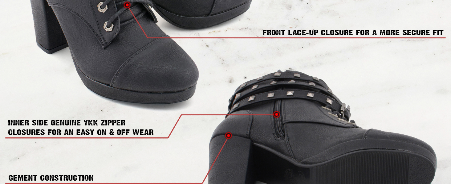 milwaukee leather boots girls woman womens biker motorcycle shoes water proof resistant