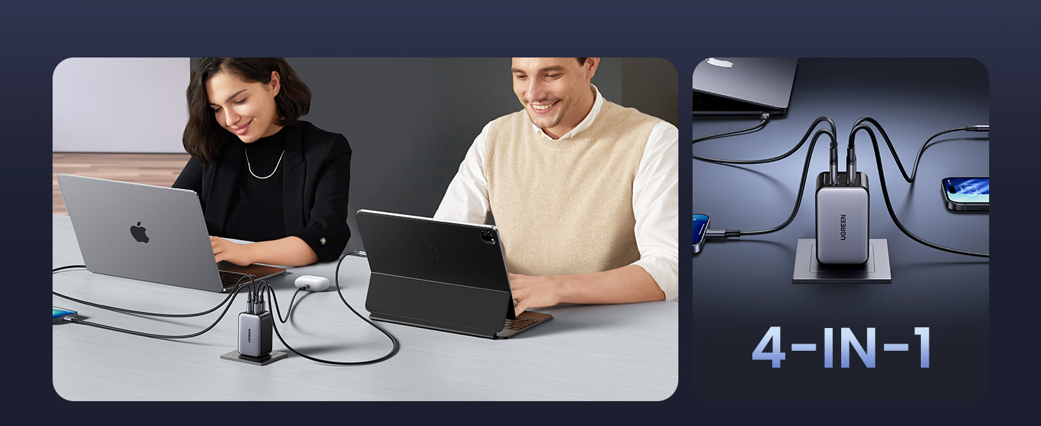 Amazon.com: UGREEN Nexode 65W GaN USB C Wall Charger, 4-Port Fast Type ...