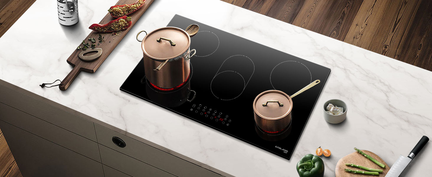 Plaque De Cuisson électrique En Céramique Intégrée 5 Foyers, 8500 W Avec Zone Triple & Ovale 90cm Gasland Chef CH90BF 12 plaque de cuisson en céramique