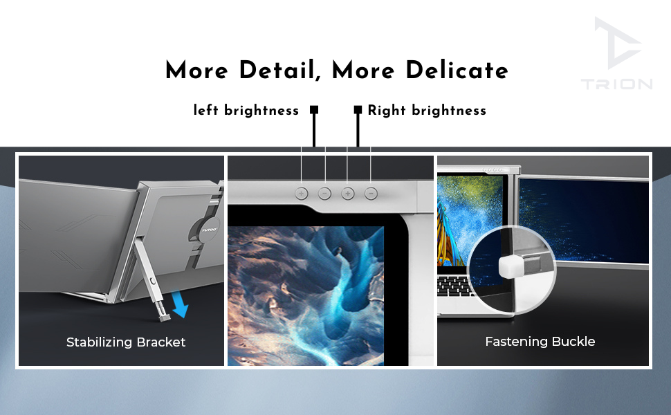 Trion Monitor Extender for Laptop Dual Screen Full HD Foldable (15.6