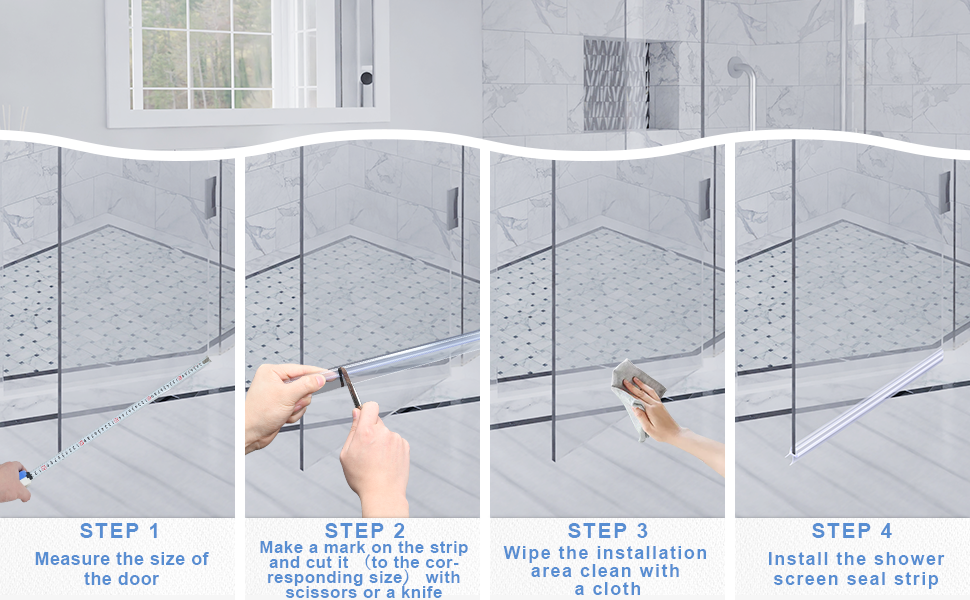 Howala 4Pcs Shower Screen Seal Strip 68mm Shower Door Seal Strip up to