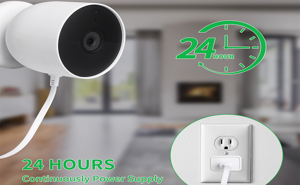 Power Adapter Compatible with Google Nest Cam Outdoor or
