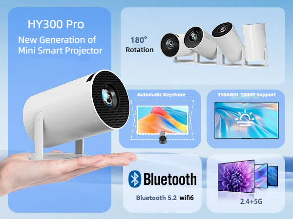 polocsh プロジェクター 小型　型番 HY300 Pro Amazon.com: HY300 Pro Mini Projector Support 4K1080P Dual