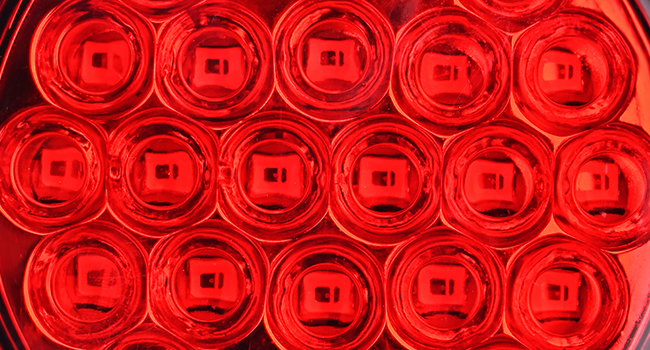 round tail light 4Inch 24LED red brake turn signals lights with Stainless Steel Chrome Bezel