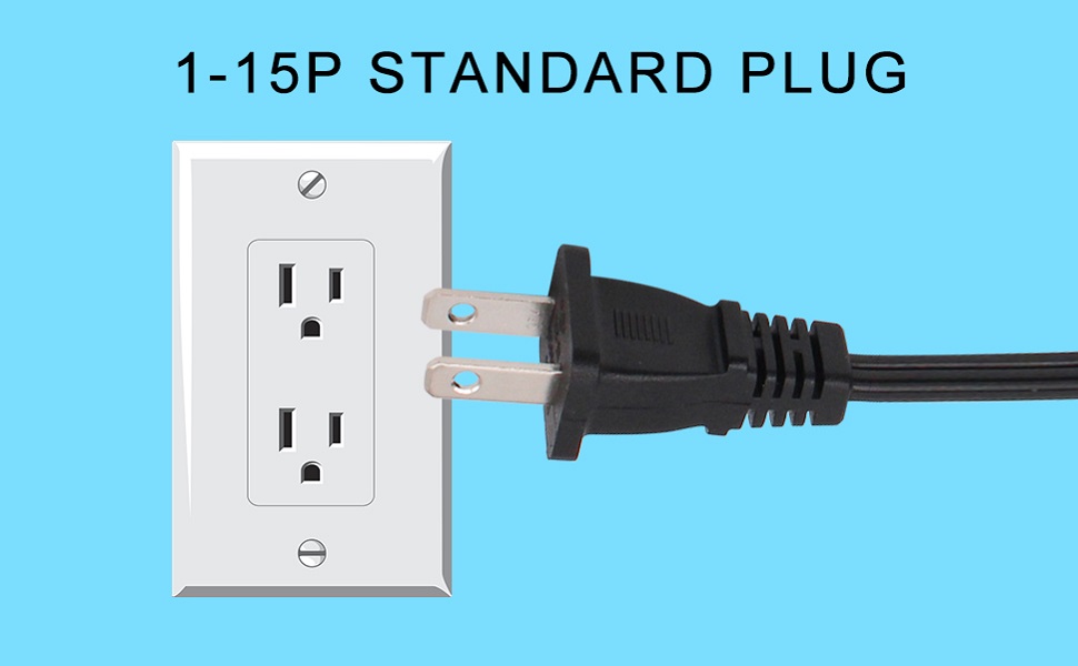 16/2 2 Prong Replacement Power Cord Pigtail，6.46Ft Cable