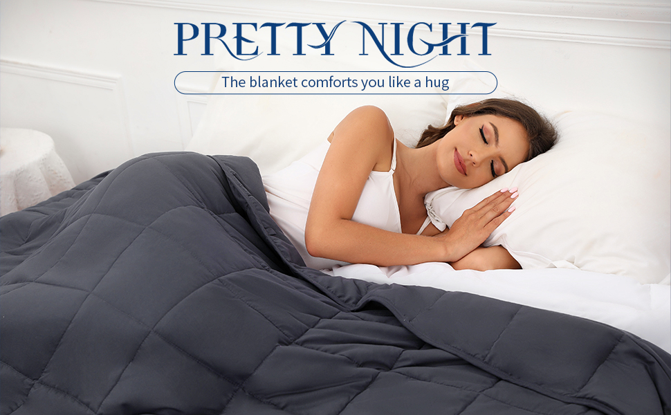 PRETTY NIGHT Weighted Blanket 20lbs King Size Dark Grey 88"x104" Weighted Blankets