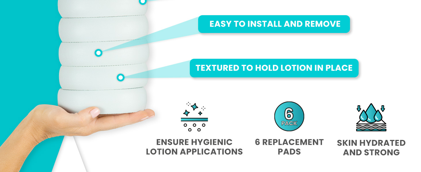 lotion applicator for back replacement pads