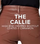 Link to the listing for Joe's Jeans Women's Cinnamon Coated Callie High-Rise Cropped Bootcut Jeans.