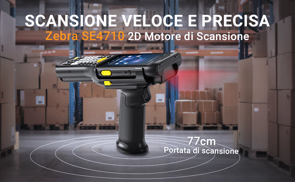 PDA Scanner Codici A Barre Tera P161 - Android 11, Zebra SE4710, 4G, WiFi, Batteria 6700 MAh