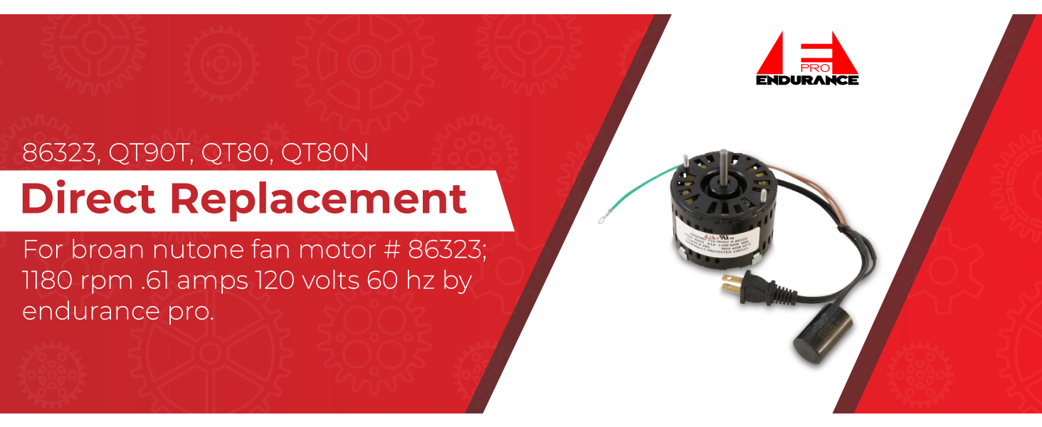 Endurance Pro Replacement NuTone 0695B000 Motor Assembly for QT80