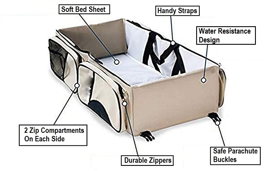 VPLLEX Portable Multi Functional Baby Travel Bed with and