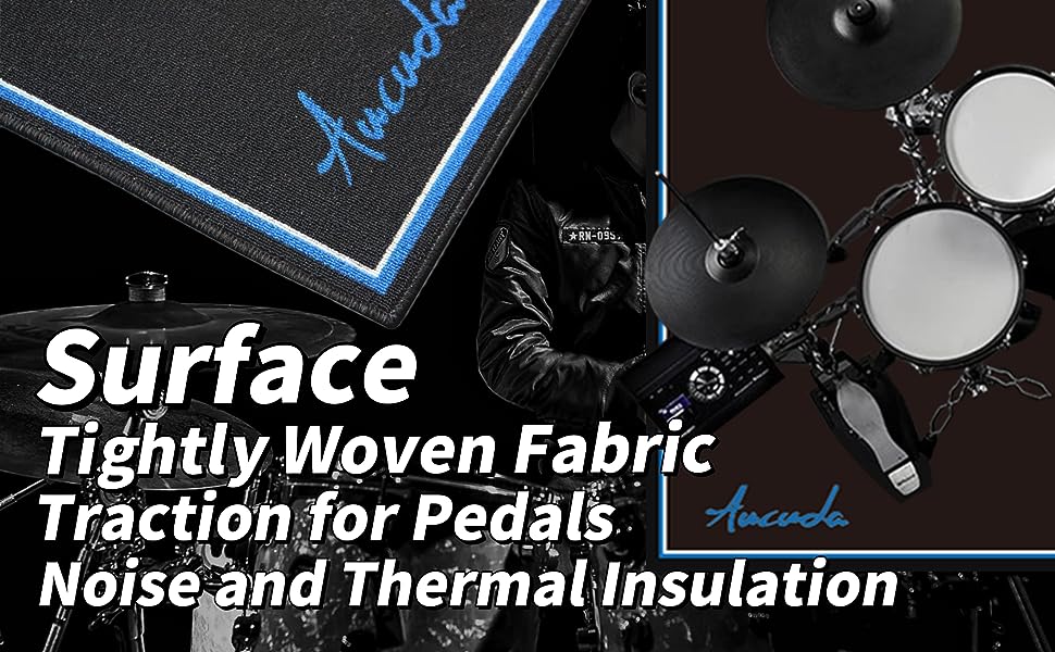 Aucuda Drum Rug, 4x4 ft Drum Mat, Electrical Drum Carpet, Tightly Woven