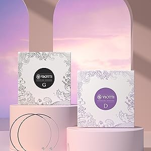 Viotti Violin Strings 4/4 Full Set, Medium Tension Synthetic-Core Strings with Gold E String