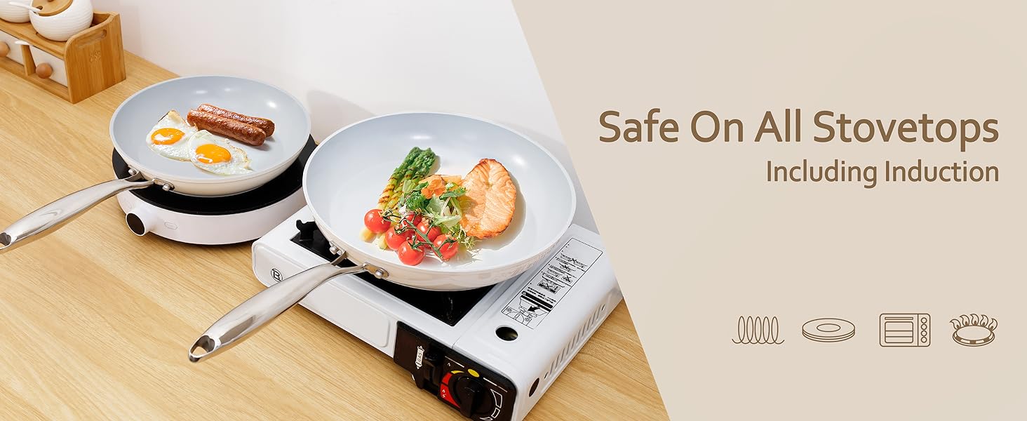 TIAJO 13 Pcs Nonstick Ceramic Cookware Set