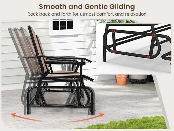 Amazon.com : Giantex Patio Bench Glider Chair with Metal