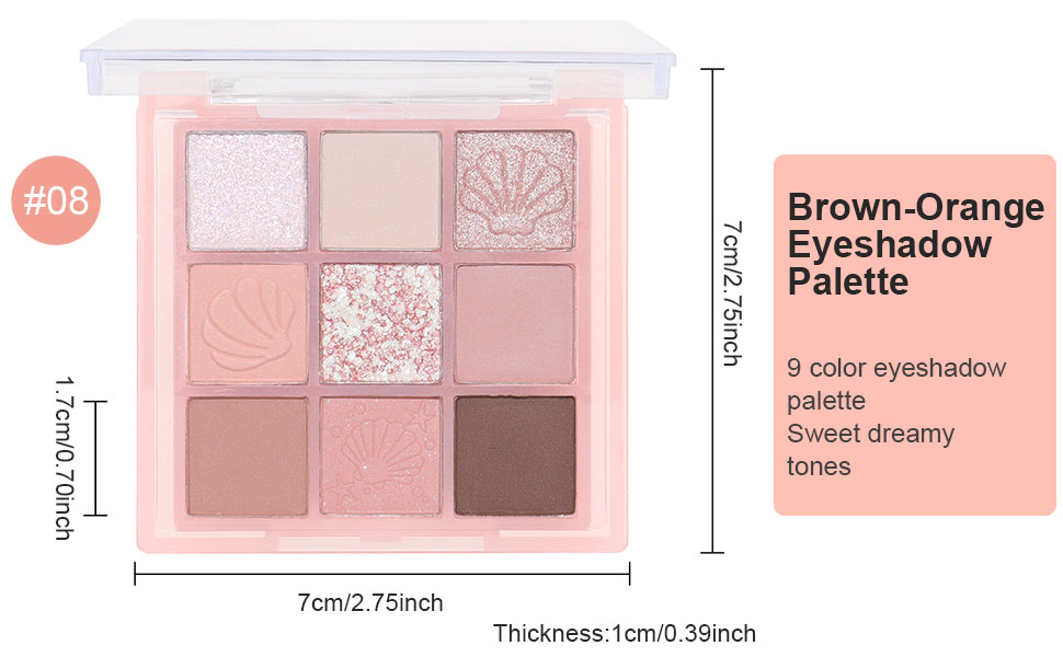 9Color Nude Champagne Gold Pink Colorful Eyeshadow Palette Makeup