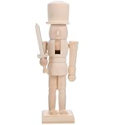 Ciieeo Wooden Nutcrackers Unpainted, Wood Unfinished Christmas Nutcracker Figures Decor for DIY C...