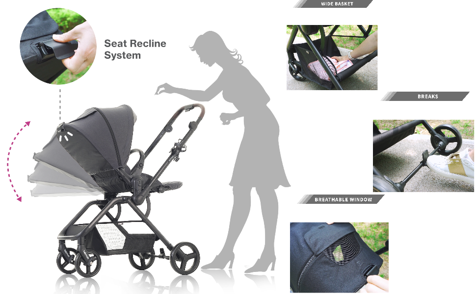 Teknum STROLL-1 Reversible Travel Stroller
