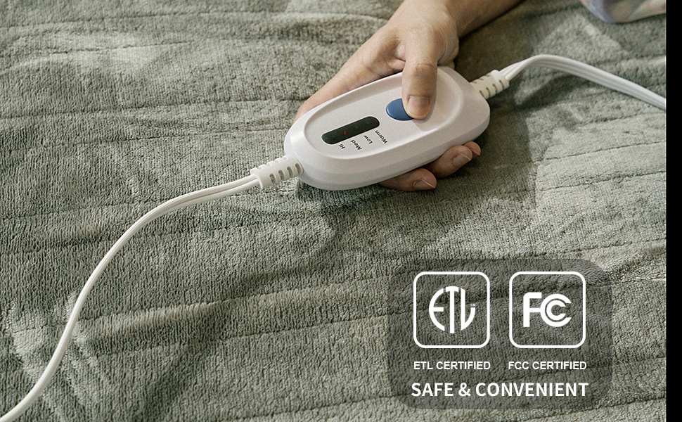 JET'S HOME Heated Blanket Full 72"x84" ETL&FCC Certified