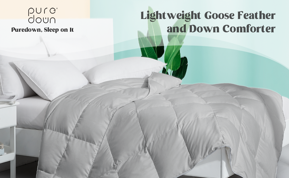 puredown® Grey Goose Feather Down Comforter Full/Queen Size