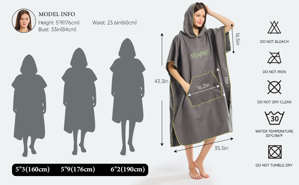 The underarm button design of this oversized towel poncho to accommodate different arm sizes