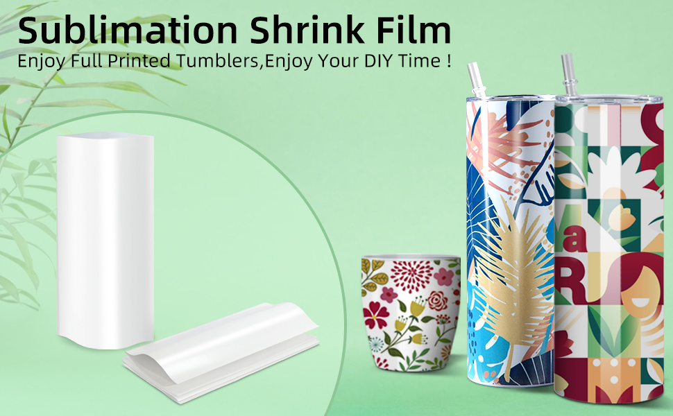 5x10 Inch Shrink Wrap Film for Sublimation Tumblers 20 oz