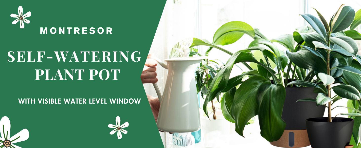 12 inch self watering pots for indoor plants