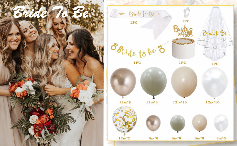 Bachelorette Party Supplies, Beige Gold Bachelorette Party Decorations