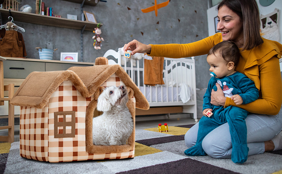 maison lit chien chat amovible lavable promo