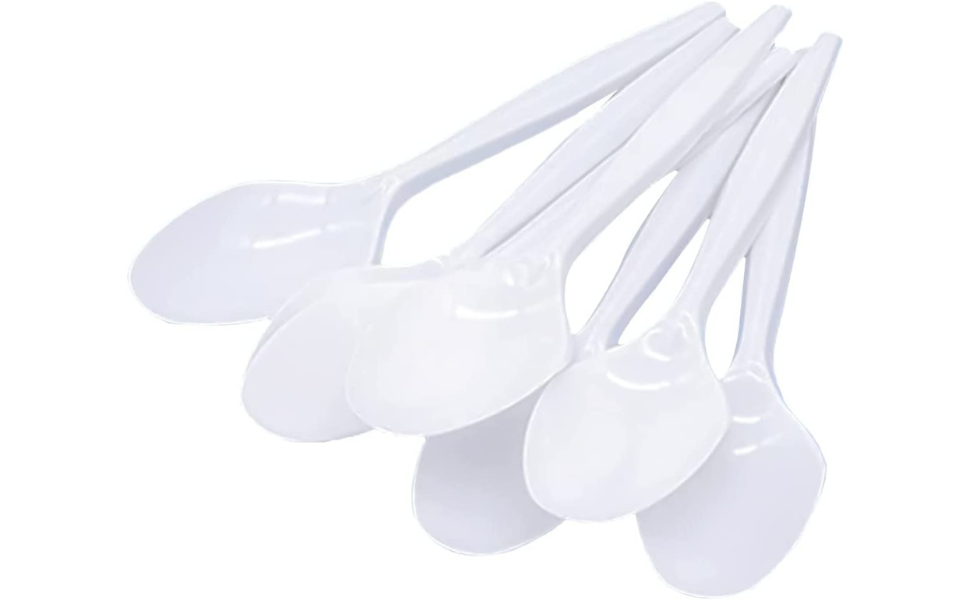 PRICEBEATER Reusable Plastic Dessert Spoons, Heavy Duty Reusable Spoons
