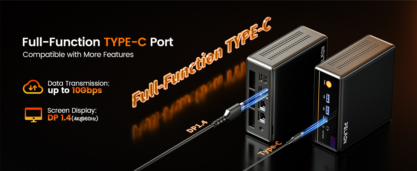 USB-C de función completa: datos 10Gbps y DisplayPort 1.4